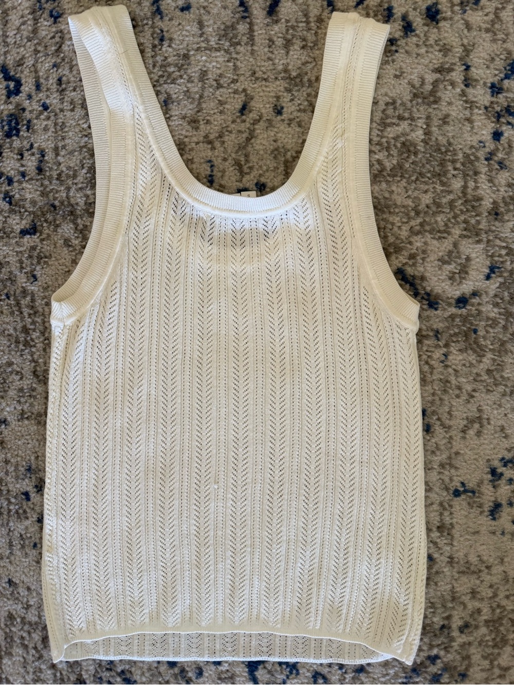 Veronica Beard Openwork Cream Knit Shell - Picture 5 of 6